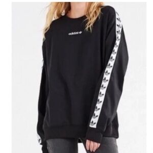 Adidas Originals TNT Black and White Taped Trefoil Crewneck Sweatshirt